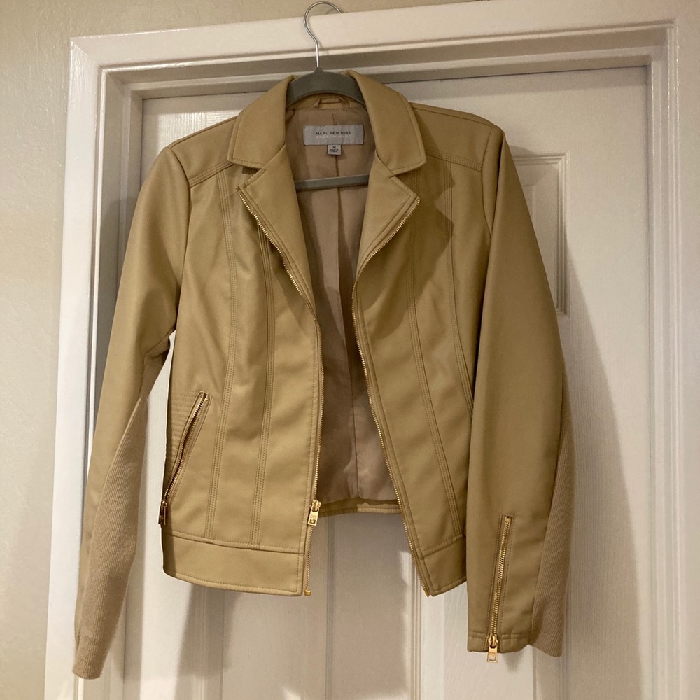 Beige faux leather jacket